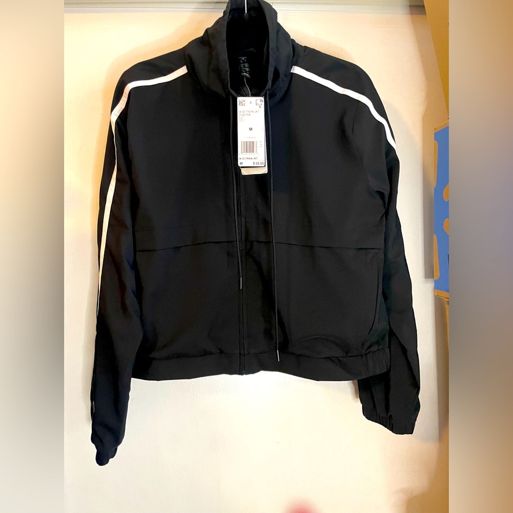 New Adidas Cropped Training Jacket Women’s Medium Black and White